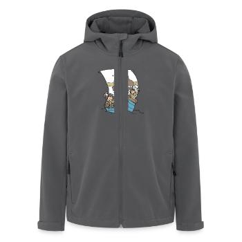 Viking Boat front - Recycelte Männer Softshell-Jacke von Stanley/Stella - Anthrazit - Vorne - AI Model Male 185 light (185cm)