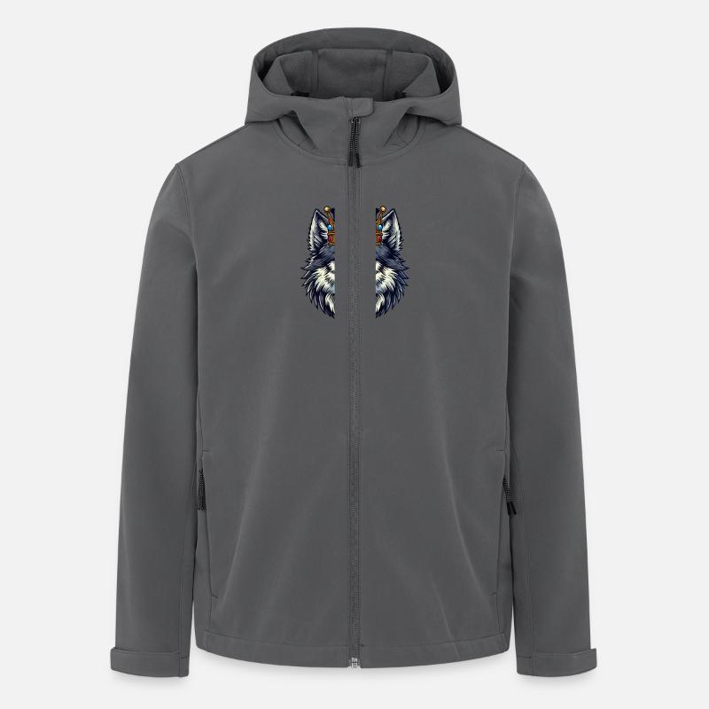 wolf king - Recycelte Männer Softshell-Jacke von Stanley/Stella - Anthrazit