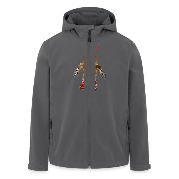 Bierdose mit Strohhalm - Recycelte Männer Softshell-Jacke von Stanley/Stella - Anthrazit - Vorne - AI Model Male 185 light (185cm)