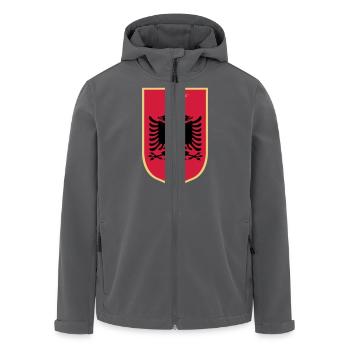 Coat_of_Arms_of_Albania - Recycelte Männer Softshell-Jacke von Stanley/Stella - Anthrazit - Vorne - AI Model Male 185 light (185cm)