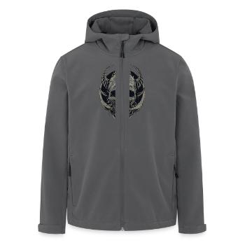 Totenkopf mit rotem Symbol - Recycelte Männer Softshell-Jacke von Stanley/Stella - Anthrazit - Vorne - AI Model Male 185 light (185cm)