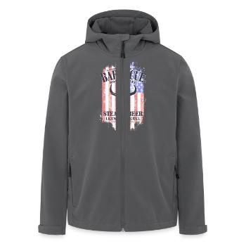 Barbecue - BBQ - USA Buffalo - Recycelte Männer Softshell-Jacke von Stanley/Stella - Anthrazit - Vorne - AI Model Male 185 light (185cm)