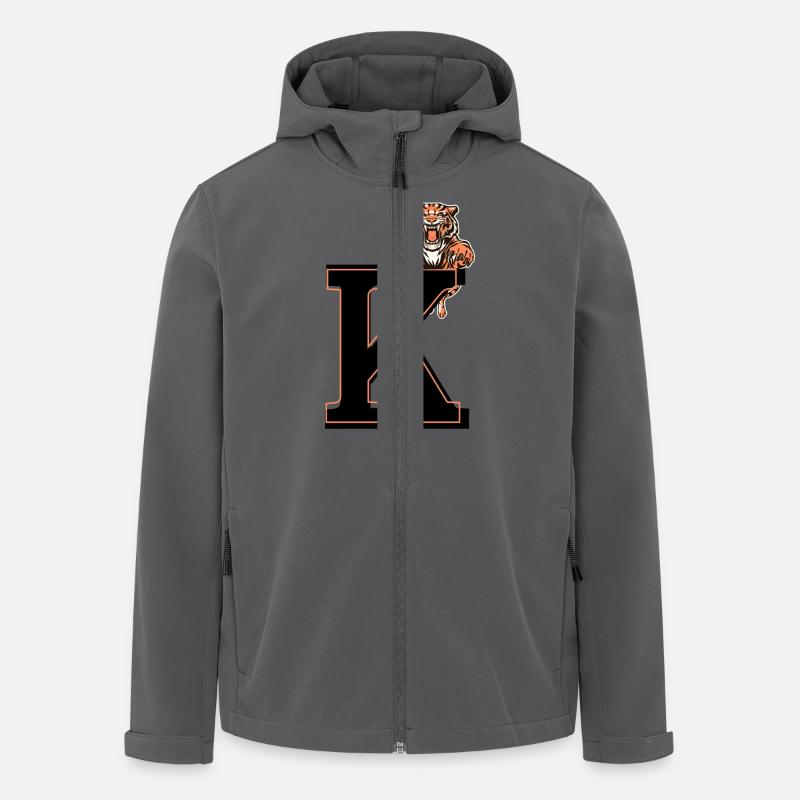 Buchstabe k Tiger - Geschenkidee - Recycelte Männer Softshell-Jacke von Stanley/Stella - Anthrazit