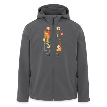 Retro-Spiele der 80er Jahre - Recycelte Männer Softshell-Jacke von Stanley/Stella - Anthrazit - Vorne - AI Model Male 185 light (185cm)