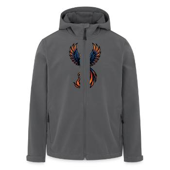 Phoenix – Feurige Wiedergeburt | Urbanes Zodiac-Maskottchen - Recycelte Männer Softshell-Jacke von Stanley/Stella - Anthrazit - Vorne - AI Model Male 185 light (185cm)