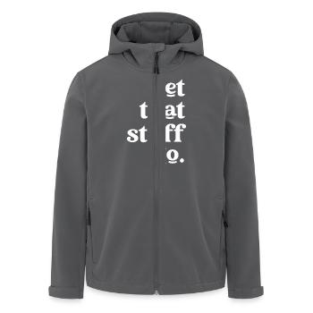 Lass das Zeug gehen Inspirierende Botschaft - Recycelte Männer Softshell-Jacke von Stanley/Stella - Anthrazit - Vorne - AI Model Male 185 light (185cm)