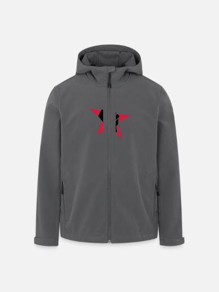 Roter Stern mit Faust - Recycelte Männer Softshell-Jacke von Stanley/Stella - Anthrazit