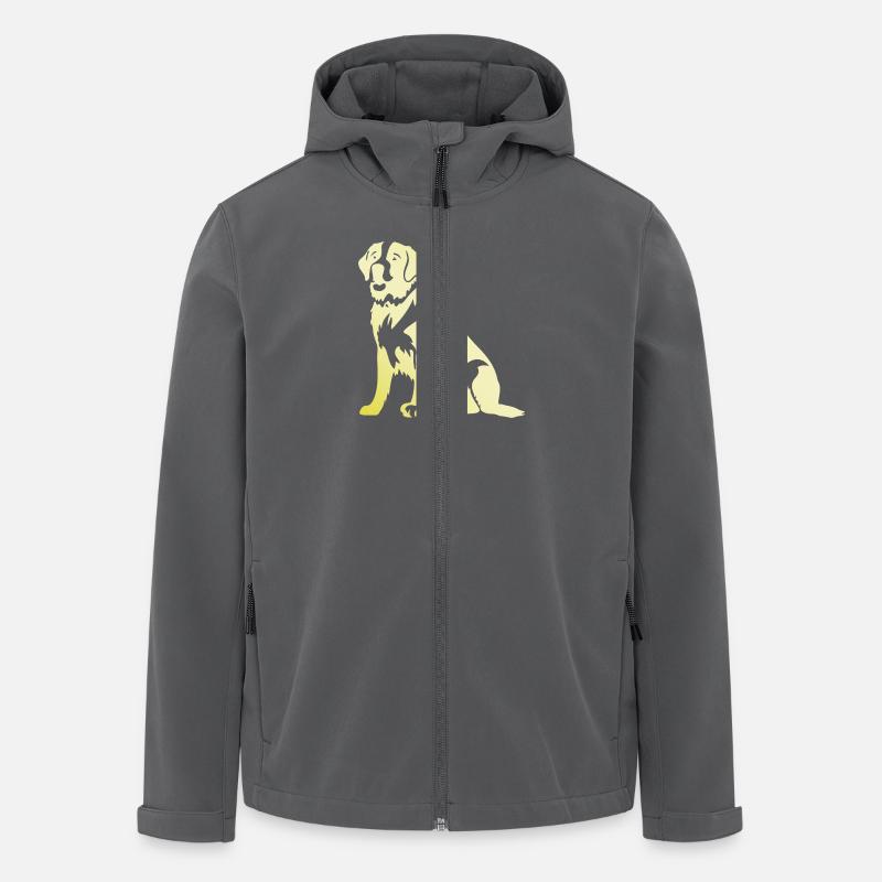 Saint Bernard Hund Silhouette - Recycelte Männer Softshell-Jacke von Stanley/Stella - Anthrazit