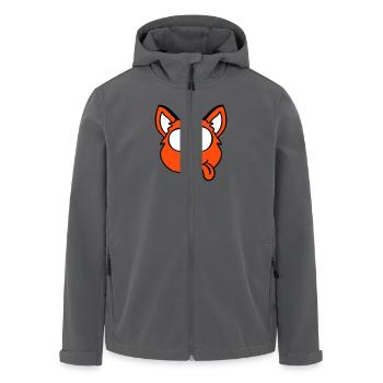 Hund Fuchs Lustige Grimasse Schielen Zunge Raus - Recycelte Männer Softshell-Jacke von Stanley/Stella - Anthrazit - Vorne - AI Model Male 185 light (185cm)