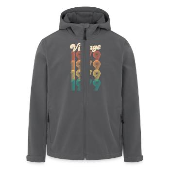 Vintage 1979 40. Geburtstag Geschenk Retro Bday - Recycelte Männer Softshell-Jacke von Stanley/Stella - Anthrazit - Vorne - AI Model Male 185 light (185cm)