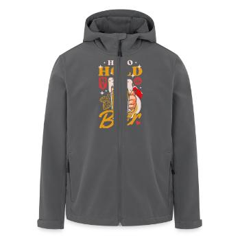 Weihnachten hoho hält mein Weihnachtsmannbier - Recycelte Männer Softshell-Jacke von Stanley/Stella - Anthrazit - Vorne - AI Model Male 185 light (185cm)