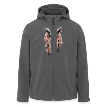 Niedliche Eule Vogel Federn Blumen Muster - Recycelte Männer Softshell-Jacke von Stanley/Stella - Anthrazit - Vorne - AI Model Male 185 light (185cm)