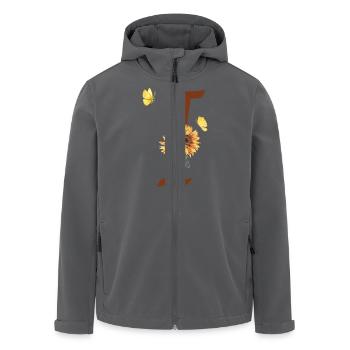 Buchstabe i Sonnenblume Schmetterling - Recycelte Männer Softshell-Jacke von Stanley/Stella - Anthrazit - Vorne - AI Model Male 185 light (185cm)