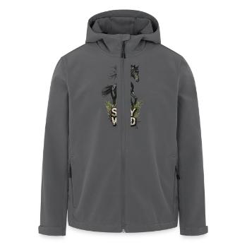 Pferd Pferde Reiterin Reiter Stay Wild Pferdesport - Recycelte Männer Softshell-Jacke von Stanley/Stella - Anthrazit - Vorne - AI Model Male 185 light (185cm)