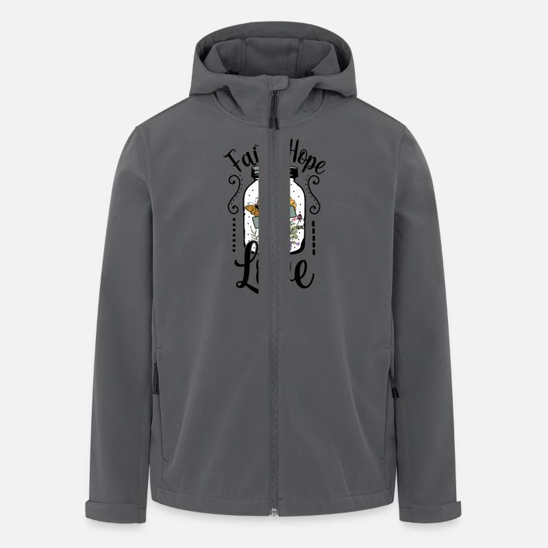 Glaube, Hoffnung, Liebe - Recycelte Männer Softshell-Jacke von Stanley/Stella - Anthrazit