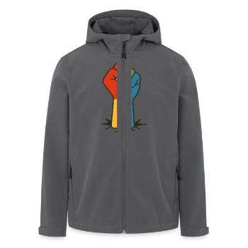 Regenbogenfaust PRO DIVERS | LGBTQR+ - Recycelte Männer Softshell-Jacke von Stanley/Stella - Anthrazit - Vorne - AI Model Male 185 light (185cm)