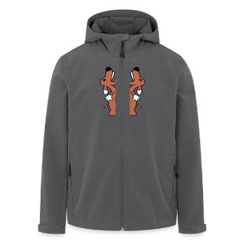 2 Hunde bellen Böse Heulen Brüllen nach oben Team - Recycelte Männer Softshell-Jacke von Stanley/Stella - Anthrazit - Vorne - AI Model Male 185 light (185cm)