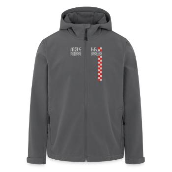 glagoljica Mostar SAMO http://WWW.CROATIAN-TEAM.de - Recycelte Männer Softshell-Jacke von Stanley/Stella - Anthrazit - Vorne - AI Model Male 185 light (185cm)