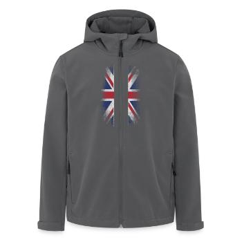 Eroded UK Flag - Recycelte Männer Softshell-Jacke von Stanley/Stella - Anthrazit - Vorne - AI Model Male 185 light (185cm)