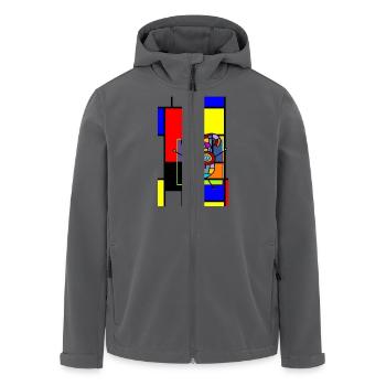 LOVE GEOMETRIC SHAPES - Recycelte Männer Softshell-Jacke von Stanley/Stella - Anthrazit - Vorne - AI Model Male 185 light (185cm)