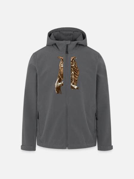 Kaffee-Eule braun - Recycelte Männer Softshell-Jacke von Stanley/Stella - Anthrazit