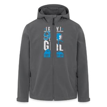 Ski like a girl -Try to keep up- Ski fahren Humor - Recycelte Männer Softshell-Jacke von Stanley/Stella - Anthrazit - Vorne - AI Model Male 185 light (185cm)