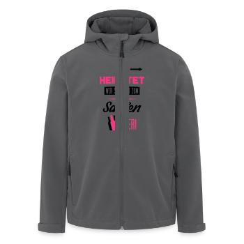sie heiratet wir saufen hier - Recycelte Männer Softshell-Jacke von Stanley/Stella - Anthrazit - Vorne - AI Model Male 185 light (185cm)