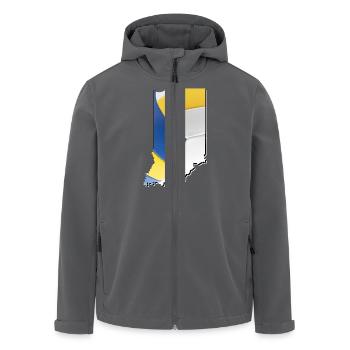 Echter Volleyball in der Indiana State Landkarte - Recycelte Männer Softshell-Jacke von Stanley/Stella - Anthrazit - Vorne - AI Model Male 185 light (185cm)