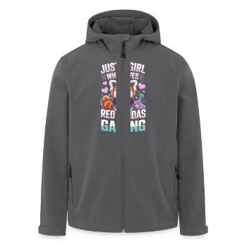 Just a girl who loves red pandas and gaming - Recycelte Männer Softshell-Jacke von Stanley/Stella - Anthrazit - Vorne - AI Model Male 185 light (185cm)