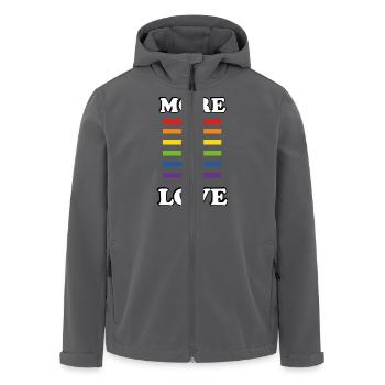 Mehr Liebe Gay Pride Regenbogen - Recycelte Männer Softshell-Jacke von Stanley/Stella - Anthrazit - Vorne - AI Model Male 185 light (185cm)