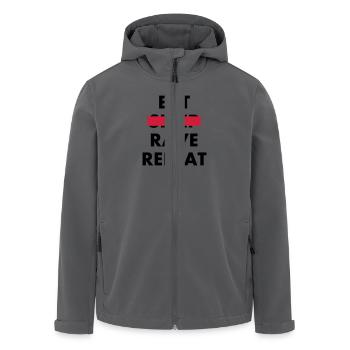 EAT - RAVE REPEAT - Recycelte Männer Softshell-Jacke von Stanley/Stella - Anthrazit - Vorne - AI Model Male 185 light (185cm)