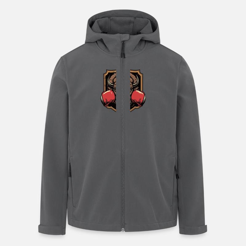 Bison Boxer MMA Logo - Men’s Recycled Softshell Jacket by Stanley/Stella - anthracite