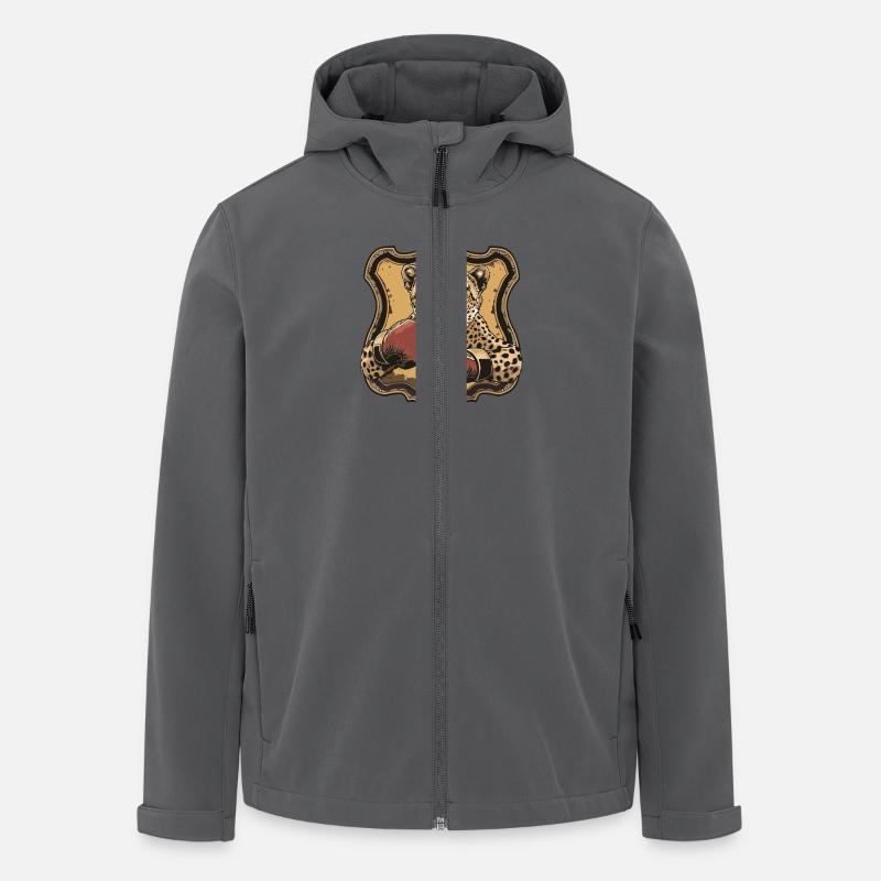 Guépard Boxer MMA Logo - Veste softshell homme en polyester recyclé Stanley/Stella - charbon