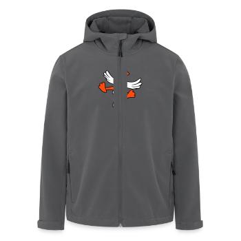 Ente Vogel fliegt Kot Angriff von oben Attacke Fun - Recycelte Männer Softshell-Jacke von Stanley/Stella - Anthrazit - Vorne - AI Model Male 185 light (185cm)