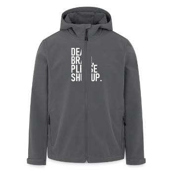 Dear brain please shut up. - Liebes Gehirn, bitte - Recycelte Männer Softshell-Jacke von Stanley/Stella - Anthrazit - Vorne - AI Model Male 185 light (185cm)