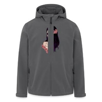 La Catrina - "Tag der Toten" - Recycelte Männer Softshell-Jacke von Stanley/Stella - Anthrazit - Vorne - AI Model Male 185 light (185cm)