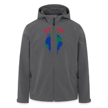 Stopp den Klimawandel Erderwärmung stoppen - Recycelte Männer Softshell-Jacke von Stanley/Stella - Anthrazit - Vorne - AI Model Male 185 light (185cm)