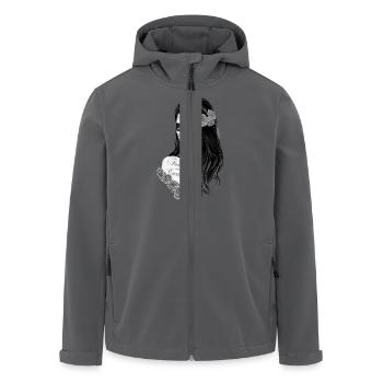 La Catrina schwarz weiß - Recycelte Männer Softshell-Jacke von Stanley/Stella - Anthrazit - Vorne - AI Model Male 185 light (185cm)