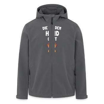 Die Mit Dem Hund Geht Hundebesitzer Hundefreunde - Recycelte Männer Softshell-Jacke von Stanley/Stella - Anthrazit - Vorne - AI Model Male 185 light (185cm)