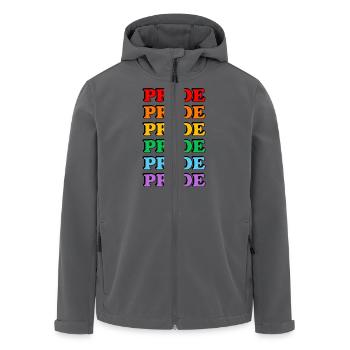 Pride 6 Regenbogenfarben Gay Pride - Recycelte Männer Softshell-Jacke von Stanley/Stella - Anthrazit - Vorne - AI Model Male 185 light (185cm)
