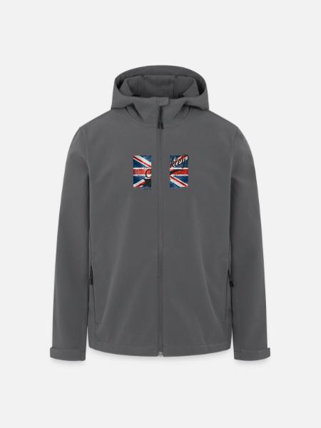 Hinkley Union Jack - Recycelte Männer Softshell-Jacke von Stanley/Stella - Anthrazit