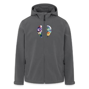 Dinosaurier Bunt - Recycelte Männer Softshell-Jacke von Stanley/Stella - Anthrazit - Vorne - AI Model Male 185 light (185cm)
