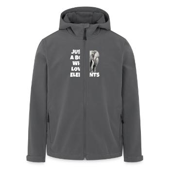 Just a boy who loves elephants - Recycelte Männer Softshell-Jacke von Stanley/Stella - Anthrazit - Vorne - AI Model Male 185 light (185cm)