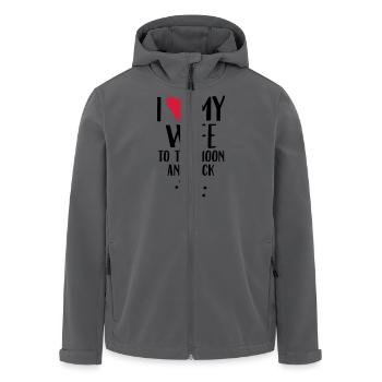 I Love (Heart) My Wife To The Moon And Back - Recycelte Männer Softshell-Jacke von Stanley/Stella - Anthrazit - Vorne - AI Model Male 185 light (185cm)