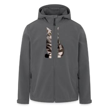 Katze Stubentiger Polygon Hauskatze Kätzchen Kater - Recycelte Männer Softshell-Jacke von Stanley/Stella - Anthrazit - Vorne - AI Model Male 185 light (185cm)
