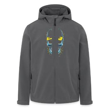 Blue Skull Hip Hop Kappe - Recycelte Männer Softshell-Jacke von Stanley/Stella - Anthrazit - Vorne - AI Model Male 185 light (185cm)