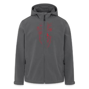 Roter floraler Anatomie-Herzbuchstabe - Recycelte Männer Softshell-Jacke von Stanley/Stella - Anthrazit - Vorne - AI Model Male 185 light (185cm)