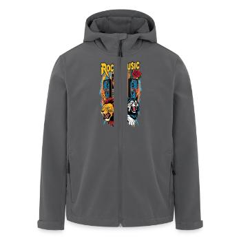 Rock music lion, wolf and skull - Men’s Recycled Softshell Jacket by Stanley/Stella - anthracite - Front - AI Model Male 185 light (185cm)