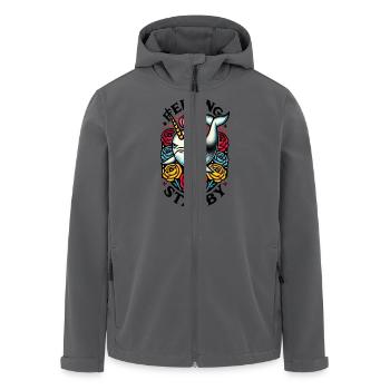 Stichige Narwal-Stimmung spüren - Recycelte Männer Softshell-Jacke von Stanley/Stella - Anthrazit - Vorne - AI Model Male 185 light (185cm)