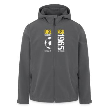 Dresdner Geburtstag 1965 Fußball Geschenk - Recycelte Männer Softshell-Jacke von Stanley/Stella - Anthrazit - Vorne - AI Model Male 185 light (185cm)